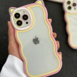 قاب موبایل گربه فنکو صورتی و زرد شفاف