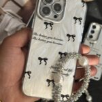 قاب موبایل آیفون پاپیون جمله مثبت سیلور + بندست