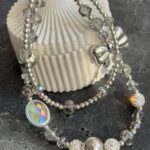 بند و آویز نگین انگشتری درشت پاپیون نقره ای