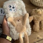 قاب موبایل آیفون خرس شل دست پشمالو