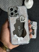 قاب موبایل آیفون دوقلب آیینه ای گل لاله