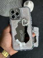 قاب موبایل آیفون دوقلب آیینه ای گل لاله - Image 6