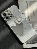 قاب موبایل آیفون قلب لاولی آیینه ای صدفی - Image 2