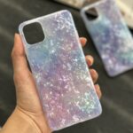 قاب موبایل آيفون آیس صدفی بنفش آبی ( 1036 )