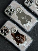 قاب موبایل آیفون دوقلب آیینه ای گل لاله - Image 5