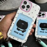 قاب موبایل آیفون گربه نایس کت جاکارتی دار بندی