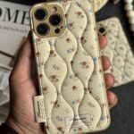 قاب موبایل آیفون گل رزالین پافری بالشتی