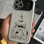 قاب موبایل آیفون پارتی سگ و گربه کرومی