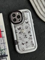 قاب موبایل آیفون پروانه و گل ریز نقره ای - Image 5