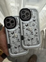 قاب موبایل آیفون پروانه و گل ریز نقره ای - Image 6