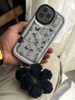 قاب موبایل آیفون پروانه و گل ریز نقره ای - Image 8