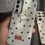 قاب موبایل سامسونگ قلب ریز خال خالی صدفی