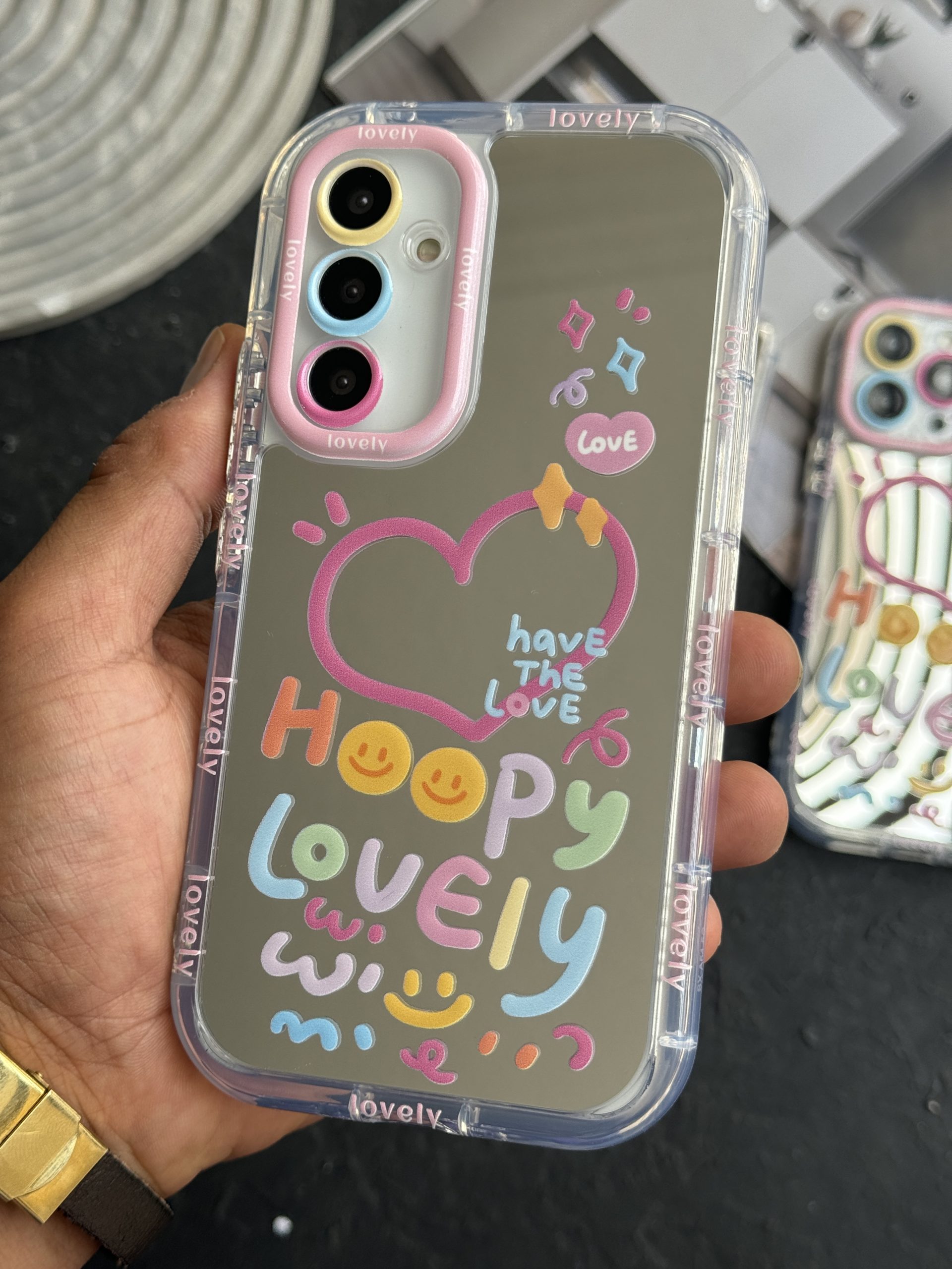 قاب موبایل سامسونگ هپی لاولی آیینه ای قاب موبایل سامسونگ هپی لاولی آیینه ای - Image 1