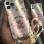 قاب موبایل ( آیفون _ سامسونگ ) خرس کوچولو تدی جاکارتی پاپیون بند عروسکی