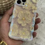 قاب موبایل ( آیفون ) گل برفی خامه ای