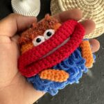 کاور ایرپاد پشمالو قرمز آبی دهن گشاد