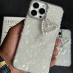 قاب موبایل آیفون ودینگ پارتی قلب مرواریدی