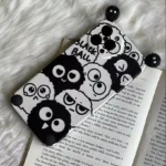 قاب موبایل آیفون هپل گوش دار سیاه و سفید محافظ لنزدار