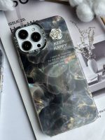 قاب موبایل آیفون سنگ ماربل دودی گل برجسته - Image 19