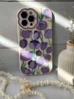 قاب موبایل آیفون گل لاله بنفش محافظ لنز طرح دار + حلقه ست ( 3011 ) - Image 19