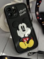 قاب موبایل آیفون میکی برجسته سولید مشکی بدون بند - Image 20