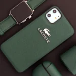 قاب موبایل آیفون لاگوست سبز چرمی