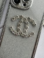 قاب موبایل آیفون شنل نگین دار برجسته براق نقره ای - Image 10