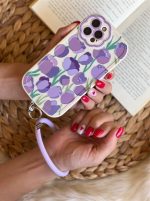 قاب موبایل آیفون گل لاله بنفش محافظ لنز طرح دار + حلقه ست ( 3011 ) - Image 7