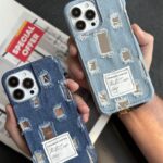 قاب موبایل آیفون جین و پارچه زاپ دار