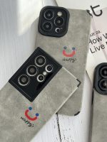 قاب موبایل سامسونگ چرم و جیر طوسی اسمایل محافظ لنزدار - Image 6