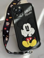 قاب موبایل آیفون میکی برجسته سولید مشکی بدون بند - Image 14