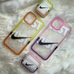 قاب موبایل آیفون نایک برجسته پشت بی رنگ ( نارنجی | صورتی ) ( 30112 )