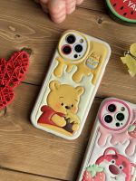 قاب موبایل آیفون برجسته خرس لوتسوهاگین و خرس پو محافظ لنزدار - Image 21