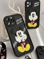 قاب موبایل آیفون میکی برجسته سولید مشکی بدون بند - Image 24