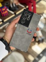 قاب موبایل سامسونگ چرم و جیر طوسی اسمایل محافظ لنزدار - Image 14