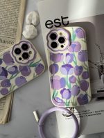 قاب موبایل آیفون گل لاله بنفش محافظ لنز طرح دار + حلقه ست ( 3011 ) - Image 13