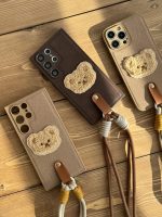 قاب موبایل آیفون خرس دوست داشتنی محافظ لنز + بندست - Image 20