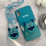 قاب موبایل آیفون سالیوان مایک ژله ای براق پرینتی + پاپ سوکت و بند ست