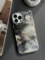 قاب موبایل آیفون سنگ ماربل دودی گل برجسته - Image 7