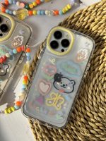قاب موبایل آیفون خرس و پروانه نقاشی + بندست کوتاه - Image 16
