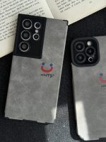 قاب موبایل آیفون چرم و جیر طوسی اسمایل محافظ لنزدار - Image 17