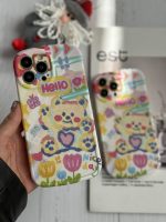 قاب موبایل آیفون خرس نقاشی آبرنگی پایه استند دار - Image 13