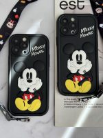 قاب موبایل آیفون میکی برجسته سولید مشکی بدون بند - Image 12