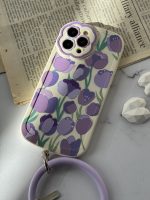 قاب موبایل آیفون گل لاله بنفش محافظ لنز طرح دار + حلقه ست ( 3011 ) - Image 14