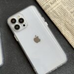 قاب موبایل آیفون ادویا پشت طلق لبه ژله ای بیرنگ