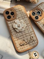 قاب موبایل آیفون شنل گل حصیری + بندست - Image 4