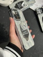 قاب موبایل آیفون قلب رمانتیک آیینه ای نگین دار + بندست - Image 10