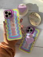 قاب موبایل آیفون هپی لایف هفت رنگ + پاپسوکت قلبی بنفش - Image 5