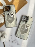 قاب موبایل آیفون قلب رمانتیک آیینه ای نگین دار + بندست - Image 20
