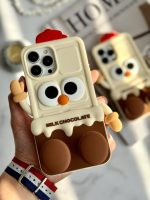 قاب موبایل آیفون شکلات شیری سیلیکونی پا استندشو - Image 5